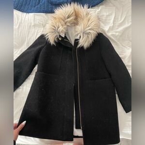 Crewcuts Black Jacket with Faux Fur Trim